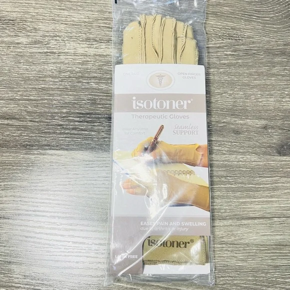Isotoner Therapeutic Gloves 1 Pair Open Finger Gloves for Comfort and Relief LG - Picture 4 of 4
